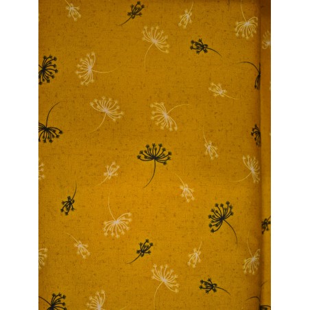 Fleurs sur fond Ocre TIS-0992*