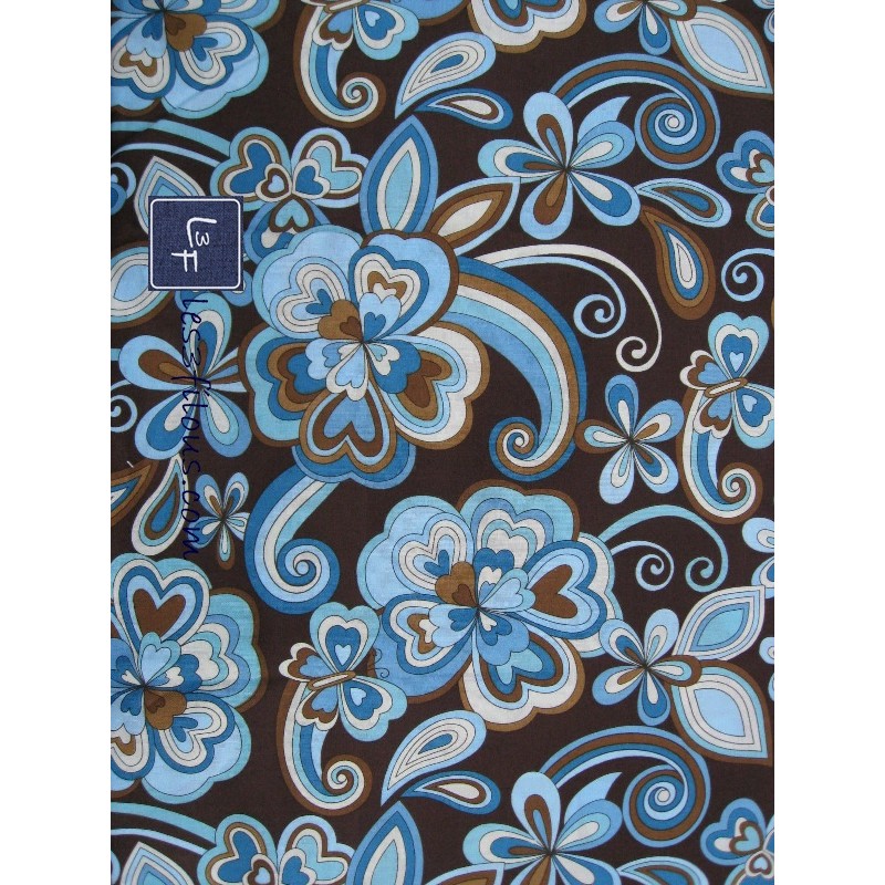 Fleurs Bleues et Brunes TIS-1002