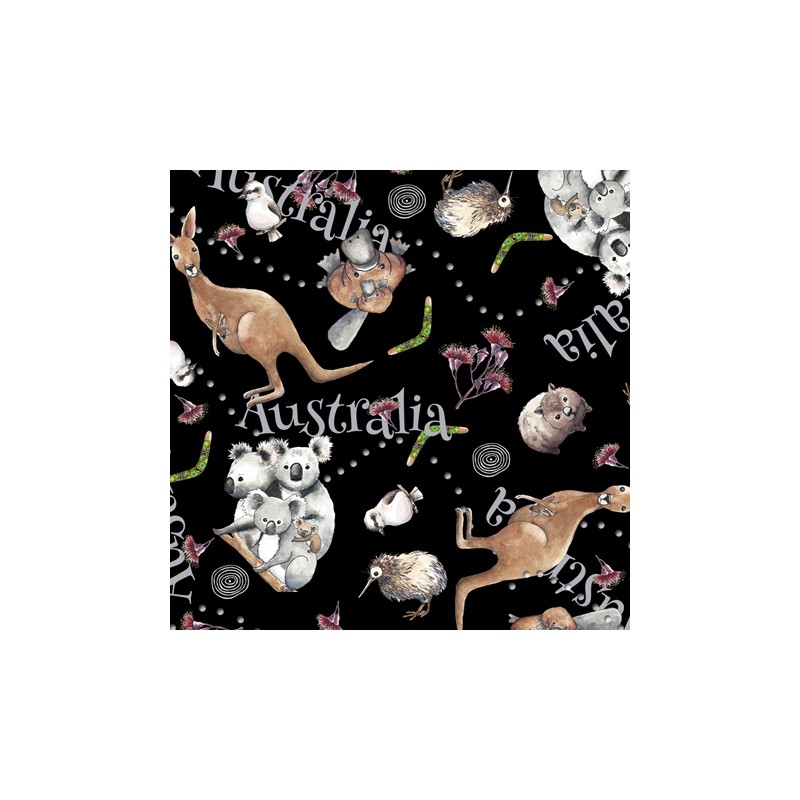 Koala Kangourou Australie Tissu TIS-1290