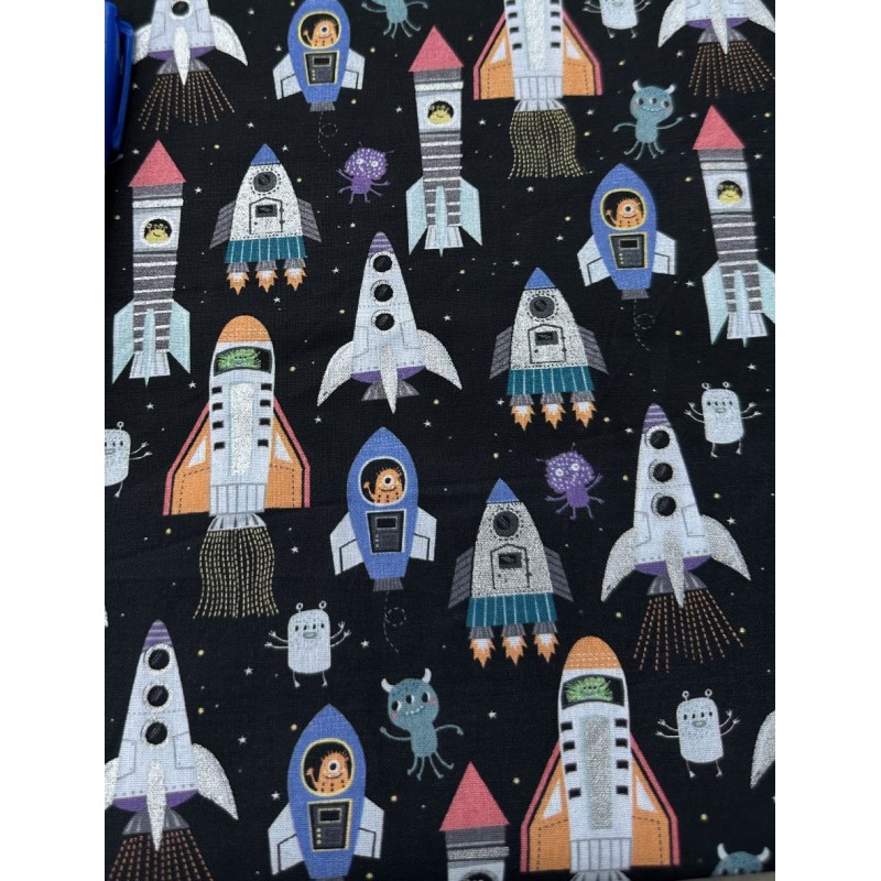 Fusée Espace Navette Spatiale Tissu TIS-1105*