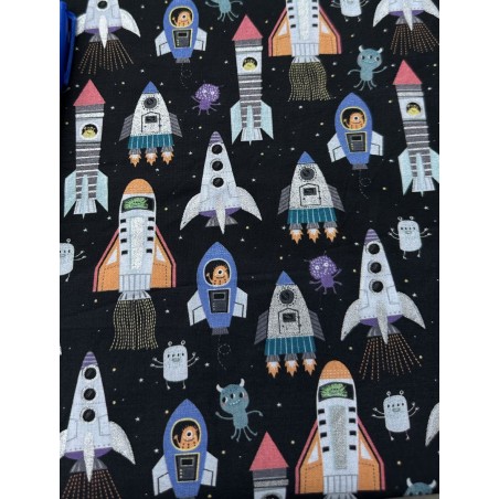 Fusée Espace Navette Spatiale Tissu TIS-1105*