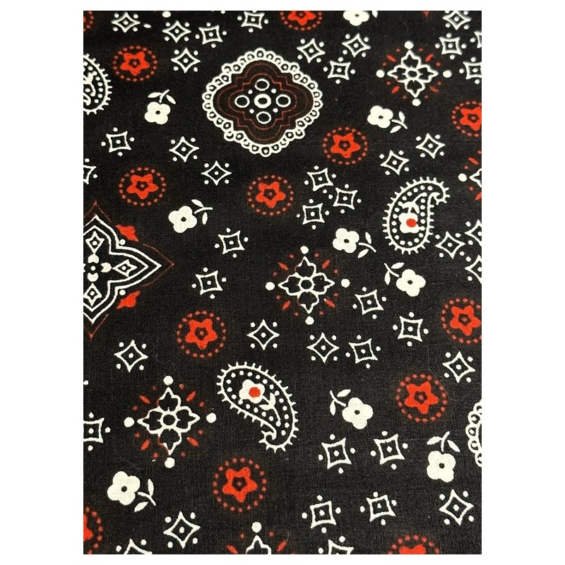 Paisley Fleurs Noir et Rouge TIS-1712