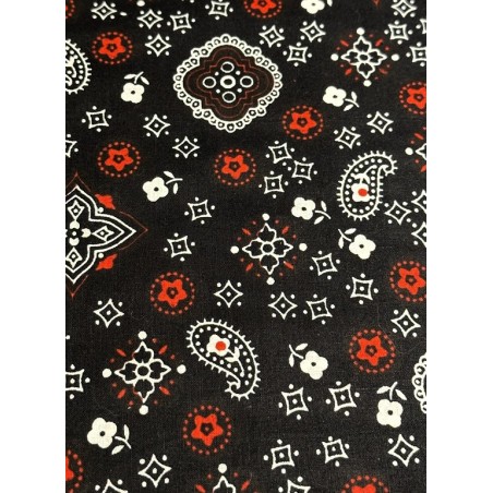 Paisley Fleurs Noir et Rouge TIS-1712