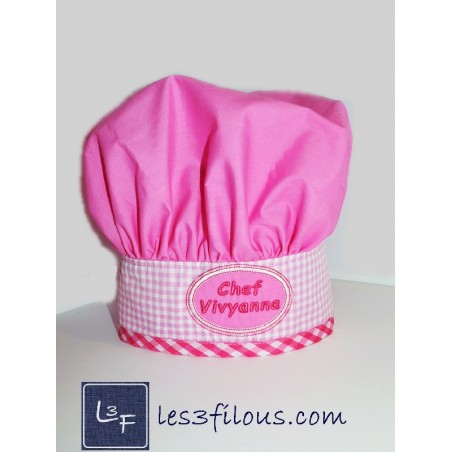 Toque brodée Rose à votre nom TOQ-004