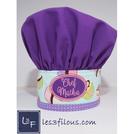 Toque Cupcake brodée à votre nom TOQ-006