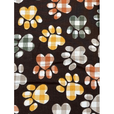Pattes Chiens Chats sur fond Brun Foncé TIS-2003*
