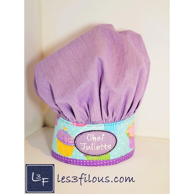 Toque Cupcakes brodée à votre nom TOQ-003