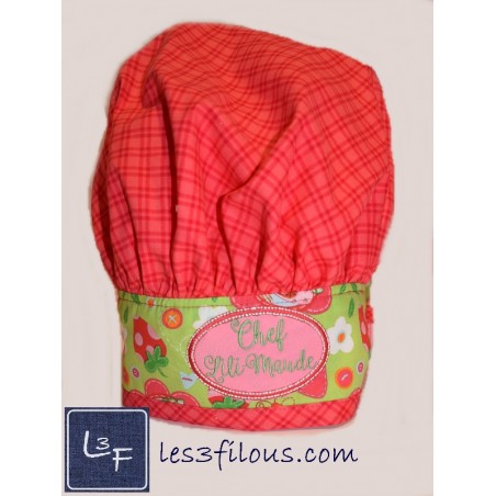 Toque Fraisinette brodée à votre nom TOQ-010
