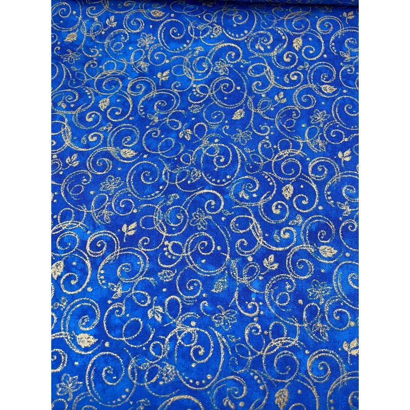 Arabesque Bleu et Brillant Or TIS-3050