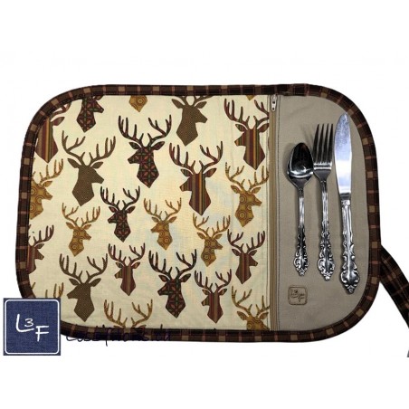 Chevreuil Chasse Nature Napperon Prêt à Broder NAP-243P