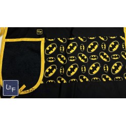 Super Héros Batman Tablier Adulte avec Essuie-mains Couleur Noire Prêt à Broder TEM-155P