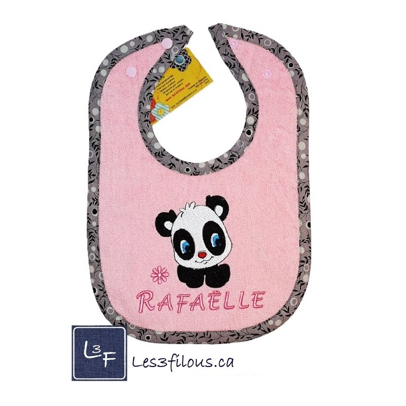 Bavette Panda Bavette/Bavoir Brodé et Personnalisé BAV-002