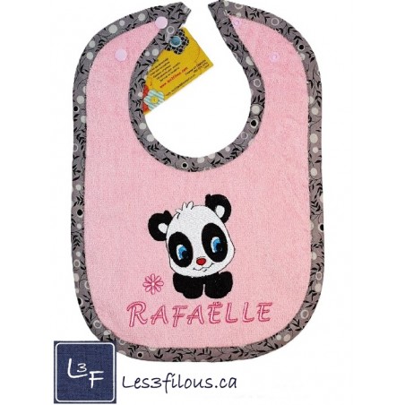 Bavette Panda Bavette/Bavoir Brodé et Personnalisé BAV-002