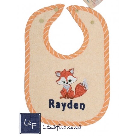Bavette Renard Bavette/Bavoir Brodé Personnalisé BAV-001