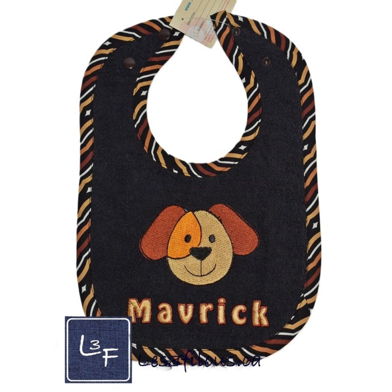 Chien Bavette  Bavette/Bavoir Brodé Personnalisé BAV-063