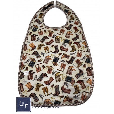 Western Cowboy Bavette Bavoir pour Adulte Format XL BAA-008