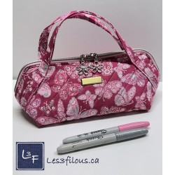 Papillons Roses avec Paillettes Argentées TIS-1768*