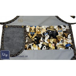 Chien à Chapeau et lunette Tablier pour enfant avec Essuie-mains prêt à Broder TEN-170P