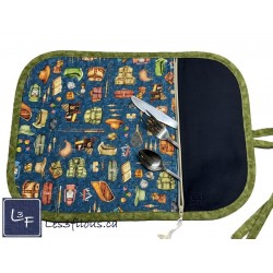 Pèche Camping Nature Napperon avec Pochette Personnalisé Prêt à Broder NAP-315P