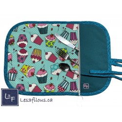 Cupcake Gateau Napperon avec Pochette Prêt à Broder NAP-317P