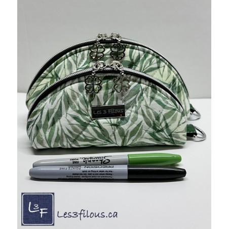 Pochette Sacha Feuillage tout usage (Coffre à crayons, Trousse à maquillage, Voyage) POC-111