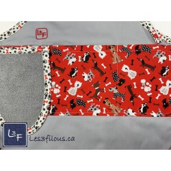 Petits Chiens Tablier Avec Essuie-mains Enfant Couleur Gris prêt à Broder TEN-215P