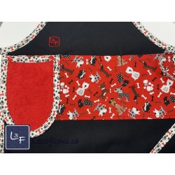 Petits Chiens Tablier Avec Essuie-mains Enfant Couleur Noir prêt à Broder TEN-216P