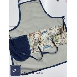 Mer Nautique Voilier Tablier Kaki avec Essuie-mains Adulte Prêt à Broder TEM-274P