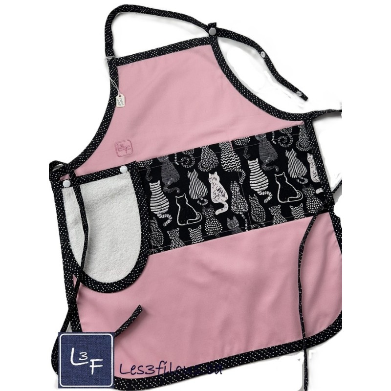 Chats Tablier Enfant avec essuie-mains Prêt à Broder TEN-233P