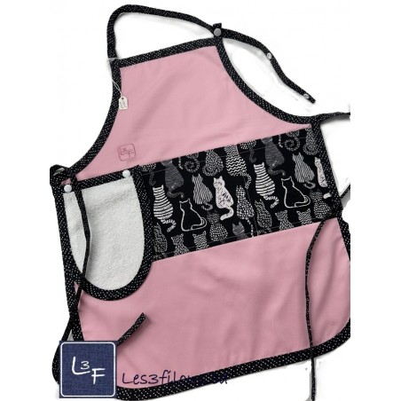Chats Tablier Enfant avec essuie-mains Prêt à Broder TEN-233P