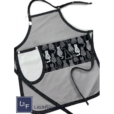 Chats Tablier Enfant avec essuie-mains Prêt à Broder TEN-234P