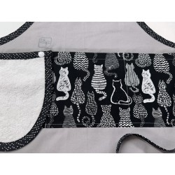 Chats Tablier Enfant avec essuie-mains Prêt à Broder TEN-234P