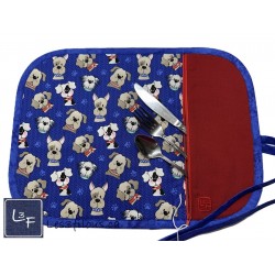 Chiens Napperon avec Pochette Prêt à Broder Personnalisé NAP-339P