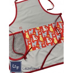 Chats avec Paillettes Tablier Adulte avec Essuie-mains Prêt à Broder TEM-269P