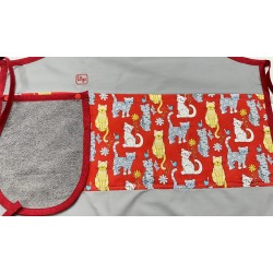 Chats avec Paillettes Tablier Adulte avec Essuie-mains Prêt à Broder TEM-269P