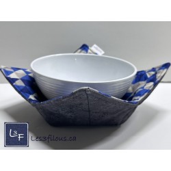 Triangles Bleu Gris  Chauffe Plat pour micro-onde, BOL-205P