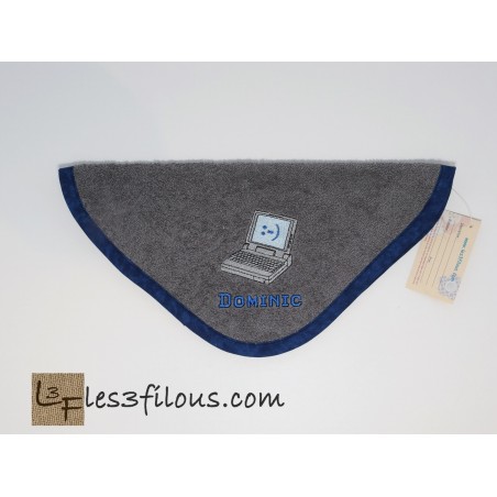 Ordinateur Débarbouillette Brodée et Personnalisée DEB-007