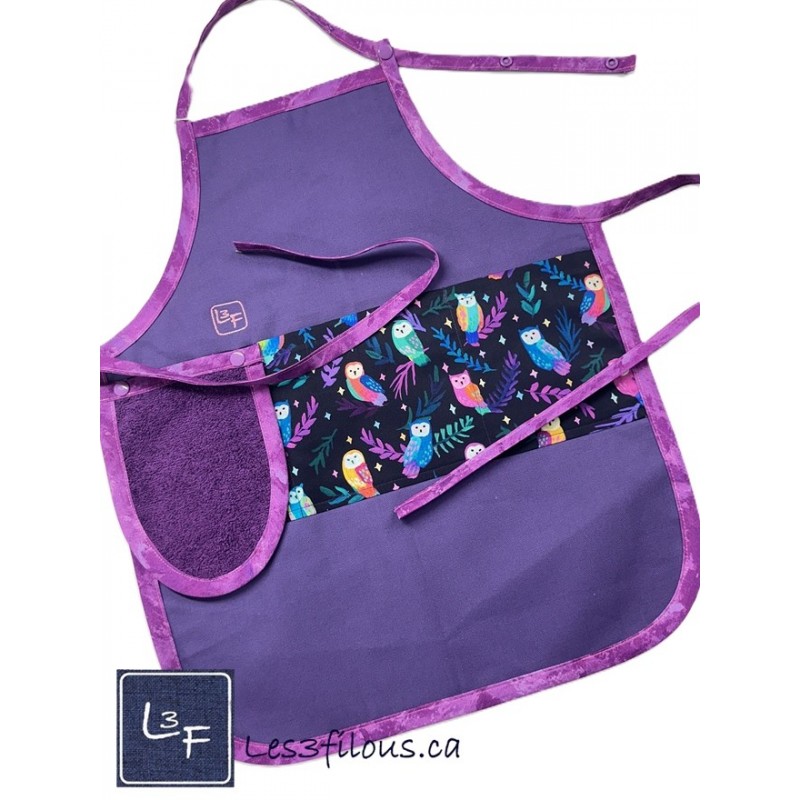 Hiboux Chouettes Tablier Enfant Prêt à Broder TEN-265P