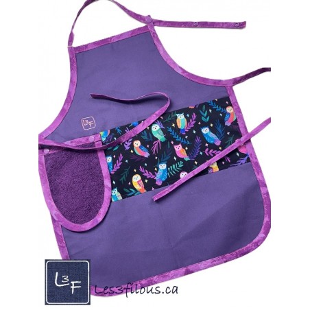 Hiboux Chouettes Tablier Enfant Prêt à Broder TEN-265P
