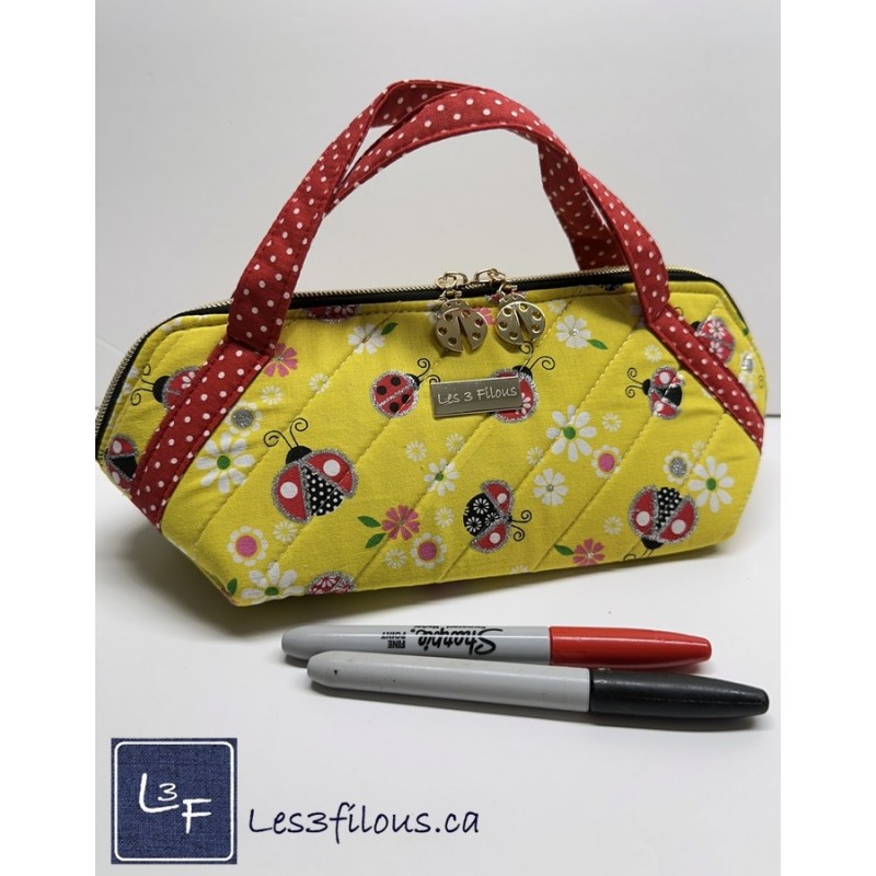 Coccinelles Ladybug Pochette Mia Petit Sac tout usage ( Coffre à crayons, Trousse à maquillage, Voyage) POC-163