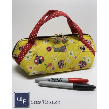 Coccinelles Ladybug Pochette Mia Petit Sac tout usage ( Coffre à crayons, Trousse à maquillage, Voyage) POC-163