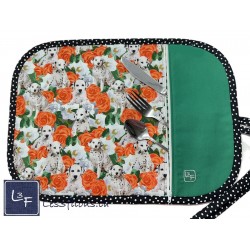 Dalmatiens Chiens Napperon avec Pochette Prêt à Broder Personnalisé NAP-371P