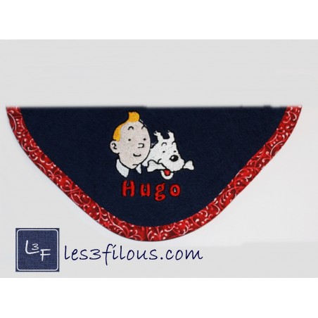 Tintin Milou Débarbouillette Brodée et Personnalisée DEB-016