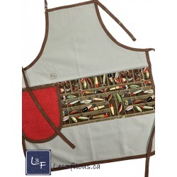 Pêche Camping Plein Air Nature Tablier Adulte avec Essuie-mains Prêt à Broder TEM-293P