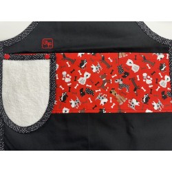 Petits Chiens Tablier Avec Essuie-mains Enfant Couleur Noire prêt à Broder TEN-266P