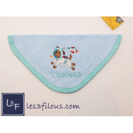 Chien Espace Débarbouillette Brodée et Personnalisée DEB-027