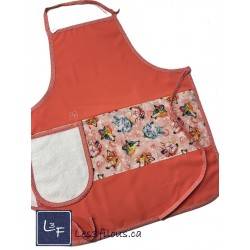 Loups Tablier avec Essuie-mains Adulte Corail Prêt à Broder TEM-314AP