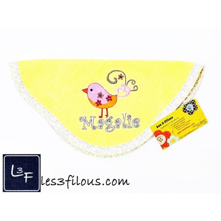 Oiseau Débarbouillette Brodée et Personnalisée DEB-032