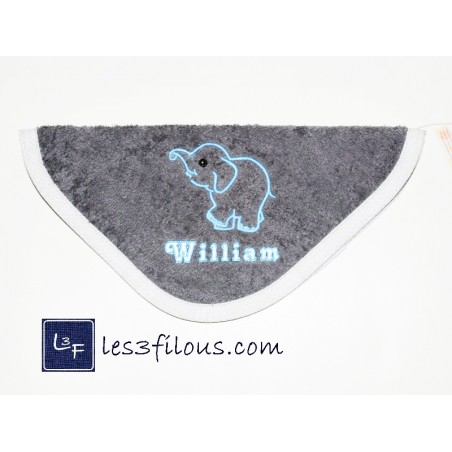 Elephant Débarbouillette Brodée et Personnalisée DEB-035