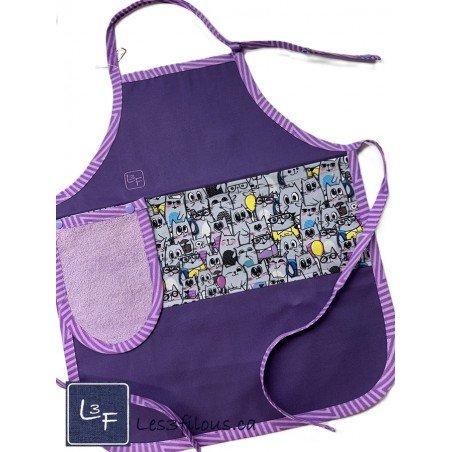Chats Tablier Enfant avec essuie-mains Prêt à Broder TEN-296P